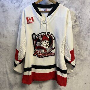 Georgetown Raiders Hockey Jersey Mens Medium 23x30 White AK Canada